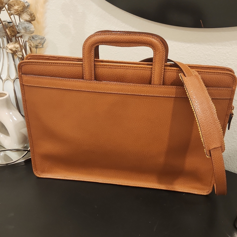 Gucci Tan Leather Laptop Bag
